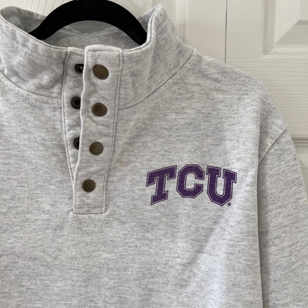 Authentic TCU Quarter Zip Button Up
